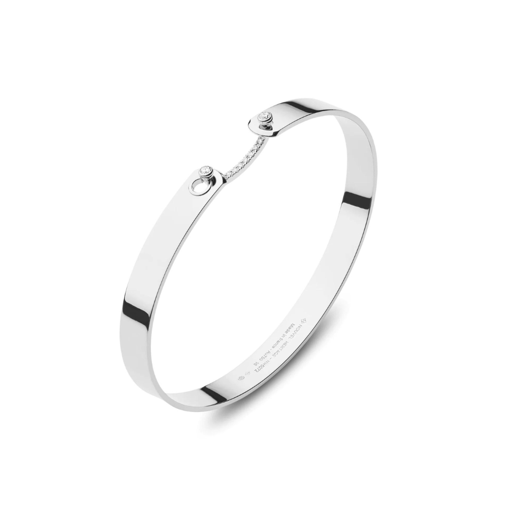 NOUVEL HERITAGE 18K WHITE GOLD DIAMOND BUSINESS MEETING BANGLE
