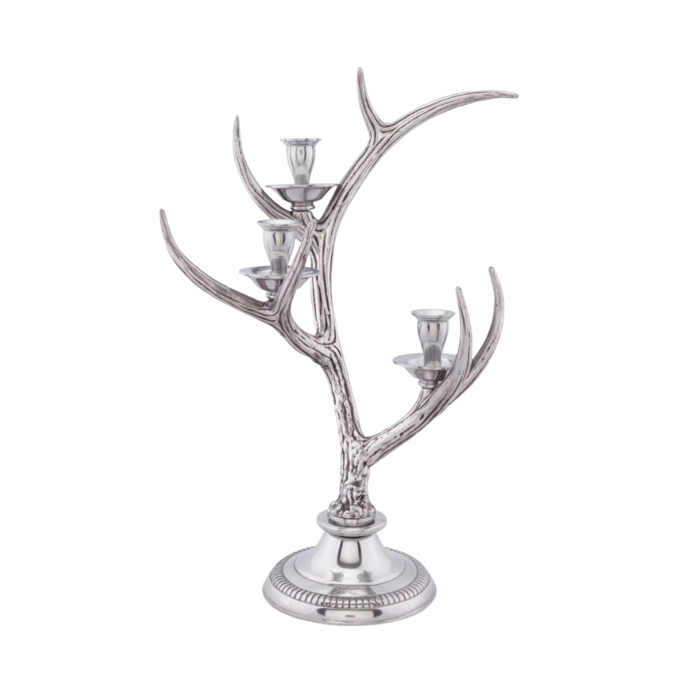 ARTHUR COURT 3-LIGHT ANTLER CANDLESTICK