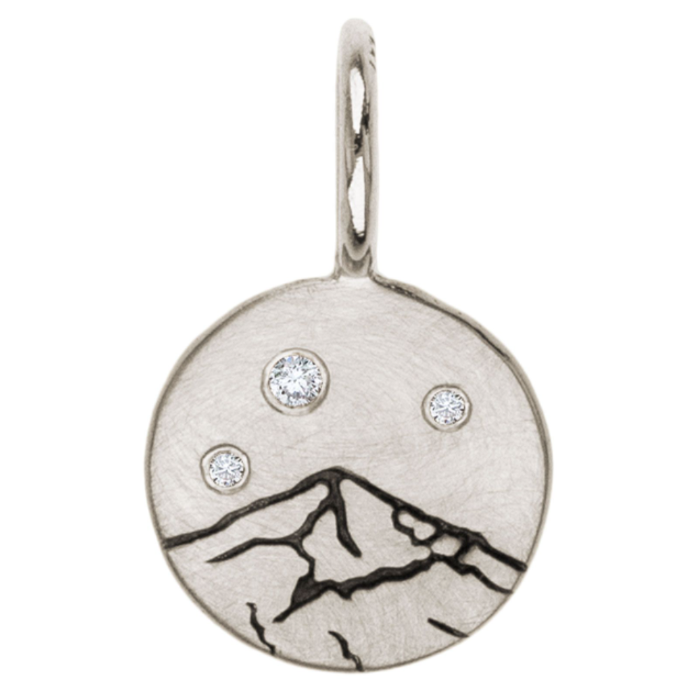 HEATHER B. MOORE STERLING SILVER LONE MOUNTAIN MINI SILVER CHARM