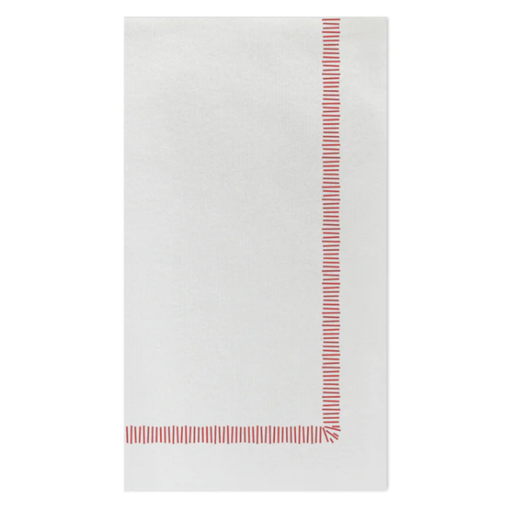 VIETRI VIETRI PAPERSOFT GUEST TOWELS - 20 PER PACK RED FRINGE