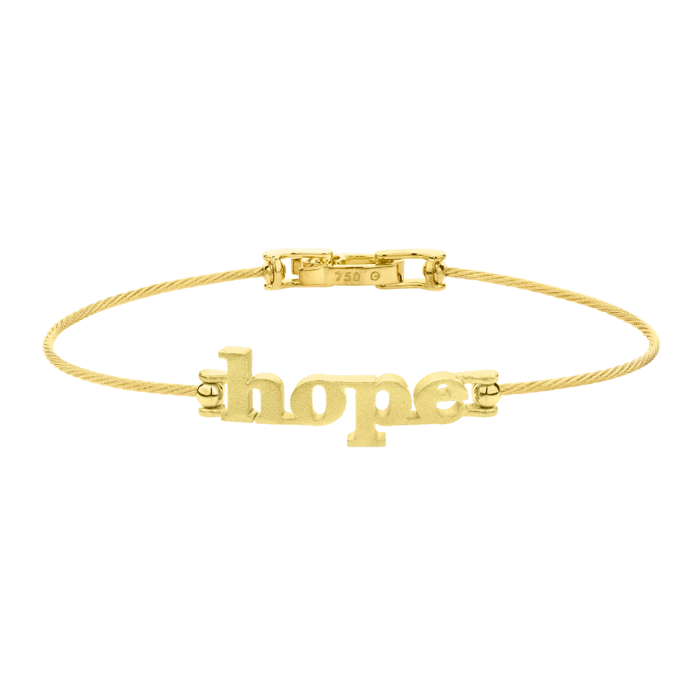 PAUL MORELLI 18K YELLOW GOLD WIRE "HOPE" BRACELET