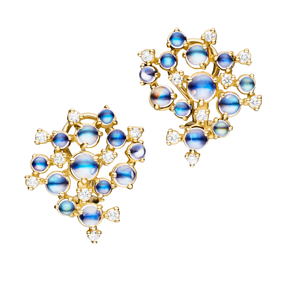 PAUL MORELLI 18K Yellow Gold Bubble Cluster Clip Earrings With Moonstone Default Title