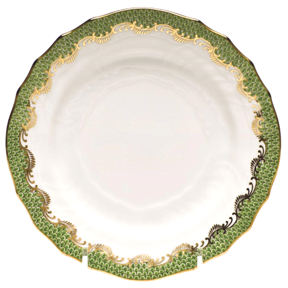 HEREND Fish Scale Evergreen Salad Plate