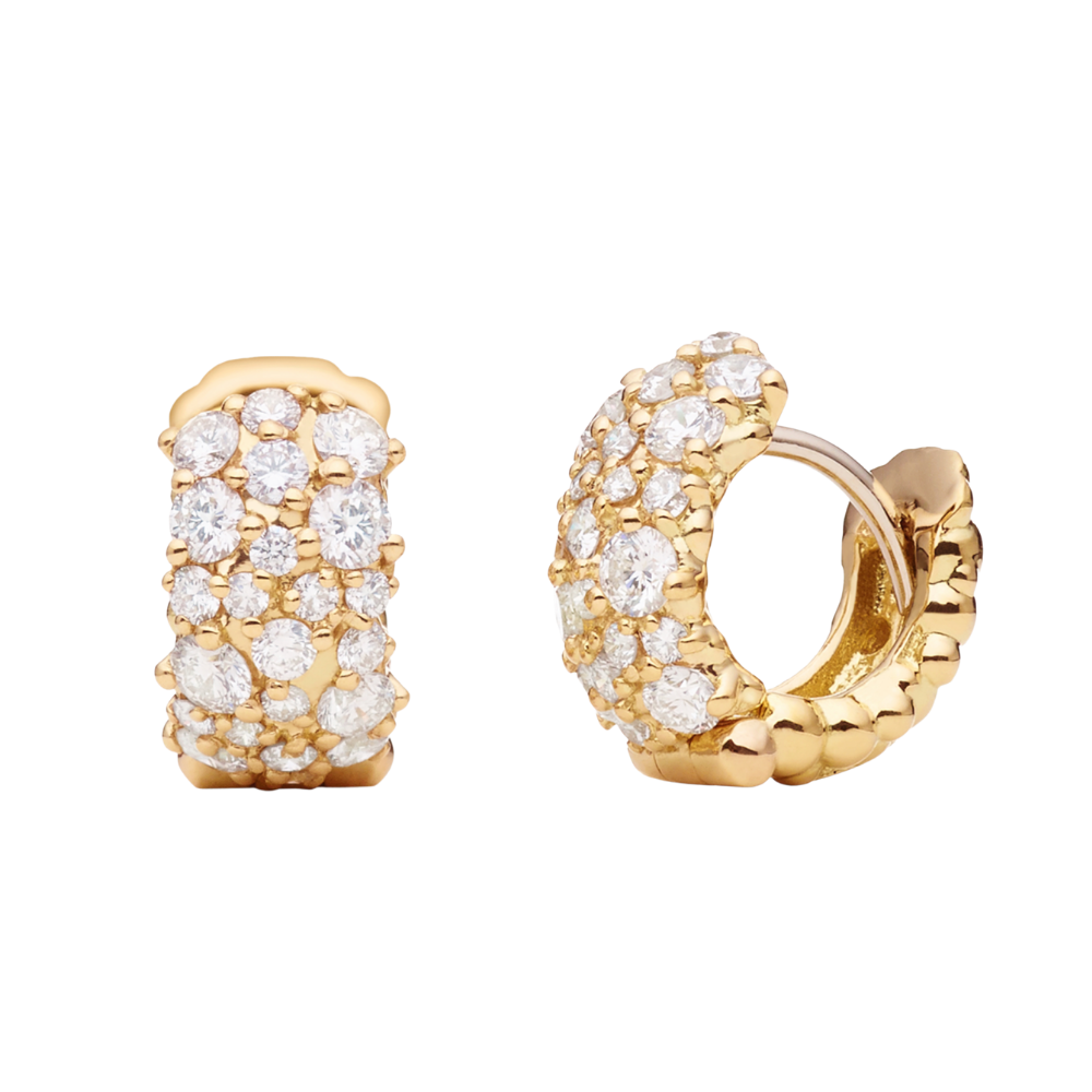 PAUL MORELLI LARGE CONFETTI SNAP HOOP EARRINGS18K W/DIA 2.00CTS