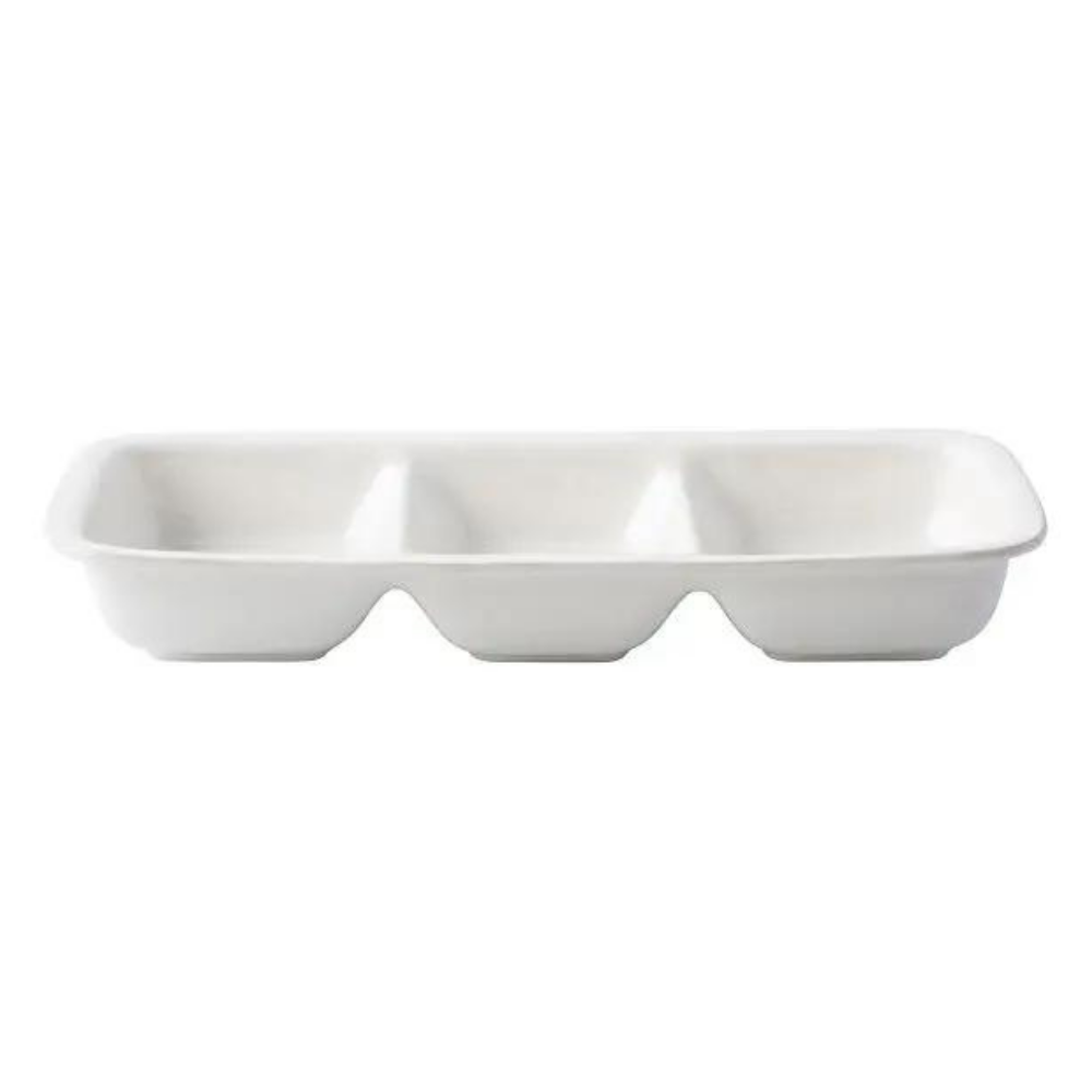 JULISKA PURO WHITE DIVIDED SERVING DISH