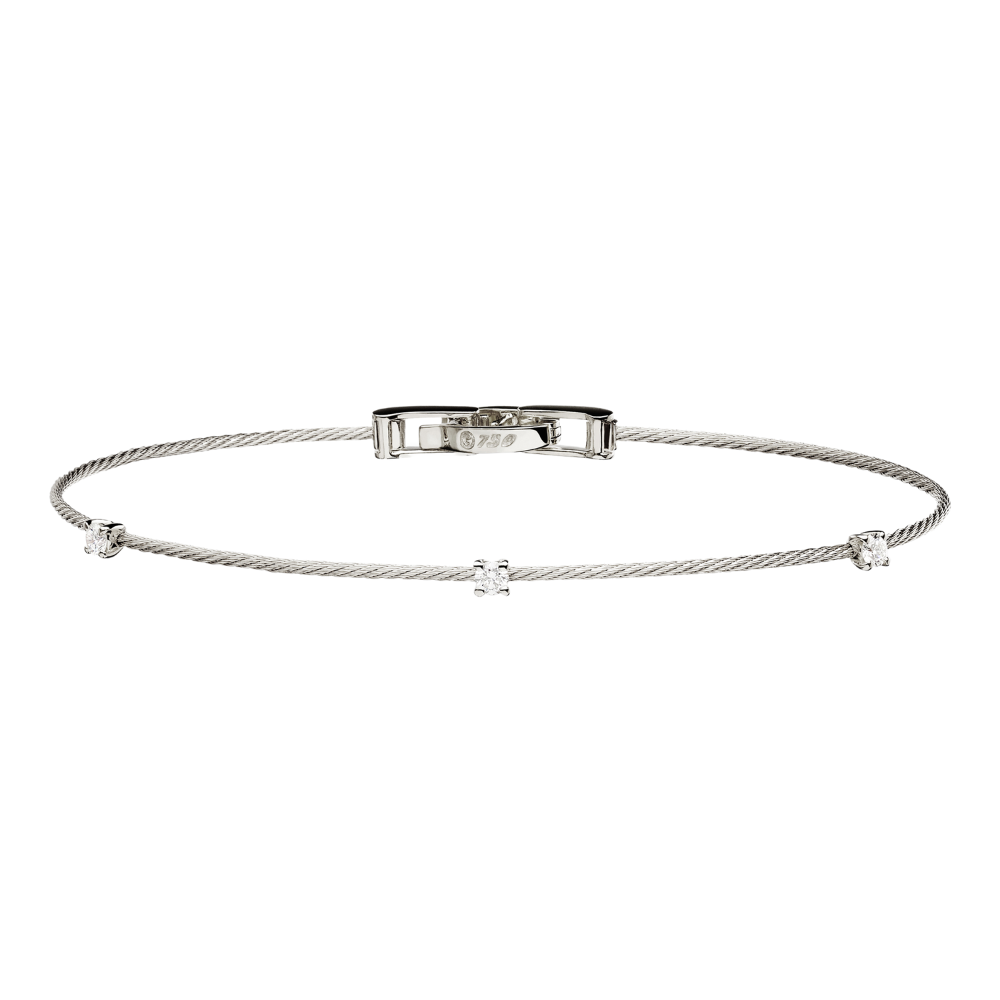 PAUL MORELLI Unity Wire White Gold Bracelet With Diamonds