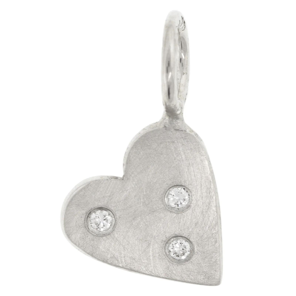 HEATHER B. MOORE SILVER DIAMOND HEART CHARM