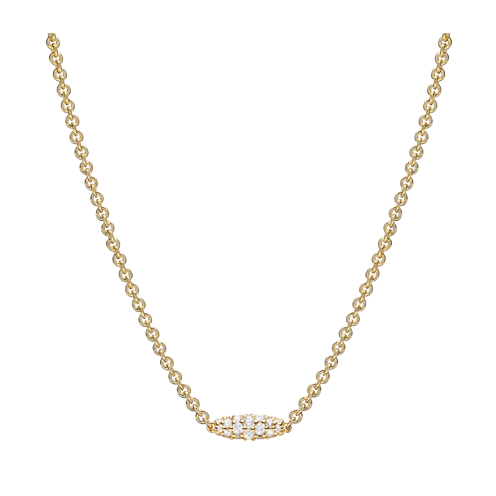 PAUL MORELLI 18K YELLOW GOLD SINGLE PIPETTE NECKLACE WITH DIAMONDS