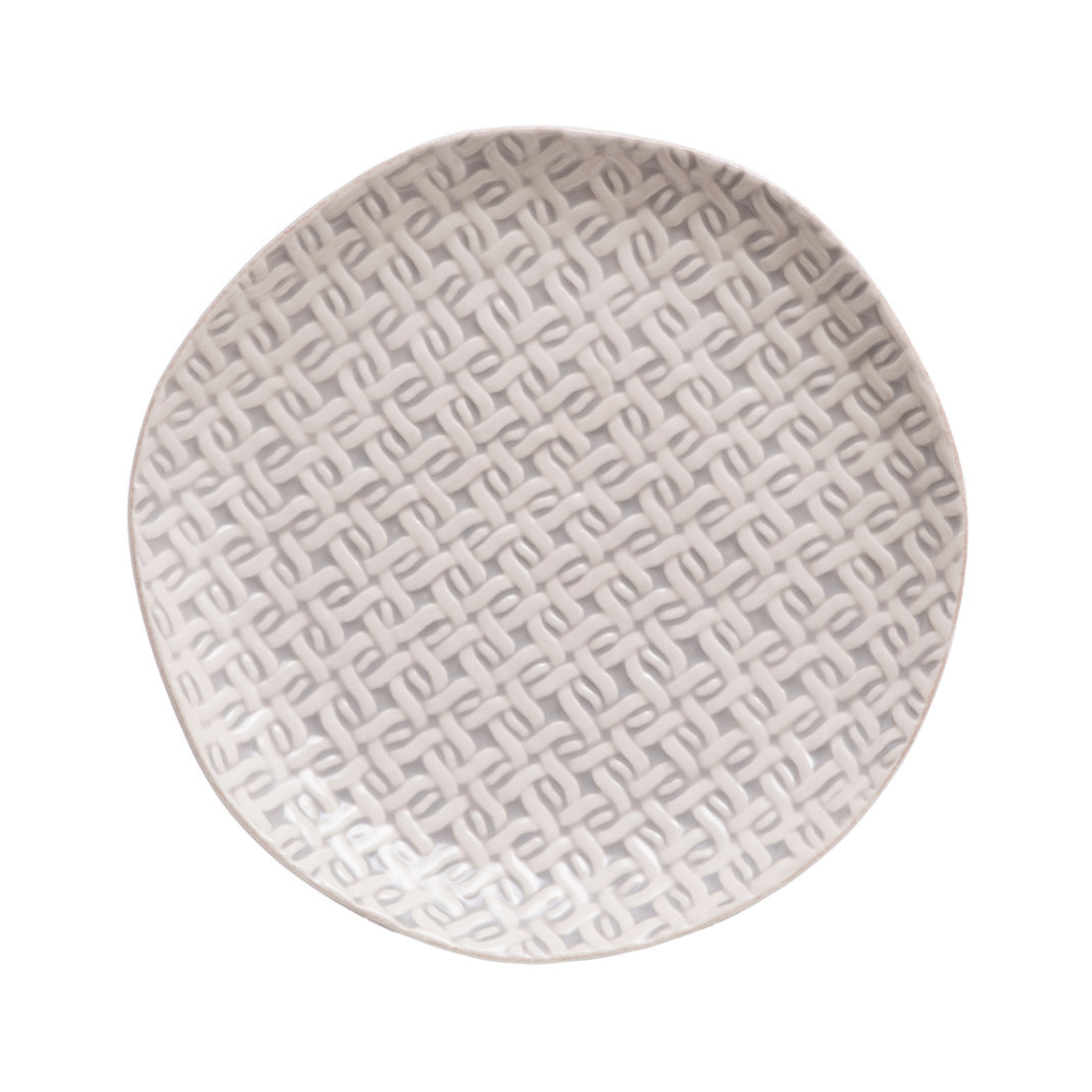 SKYROS CANTARIA GREIGE RIBBON WEAVE SALAD PLATE