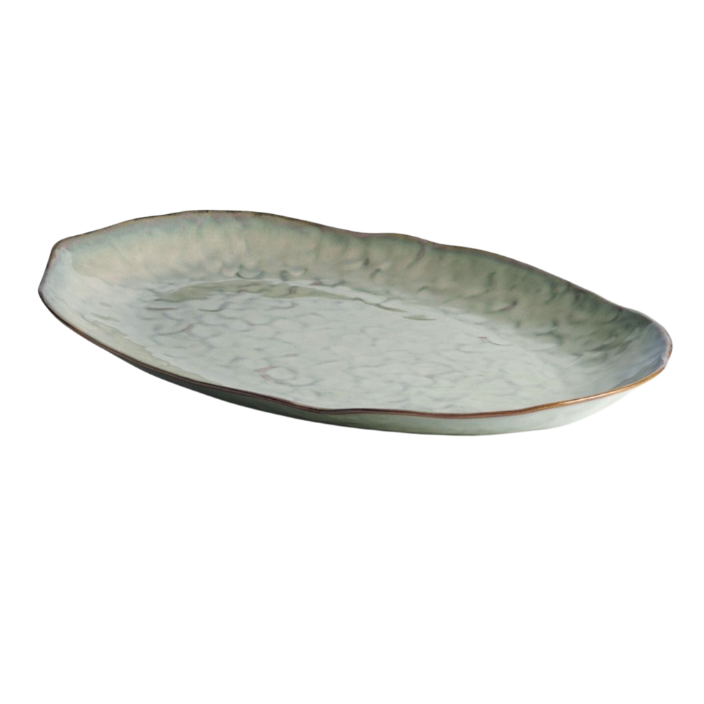SIMON PEARCE Burlington Moss Glen Oval Platter