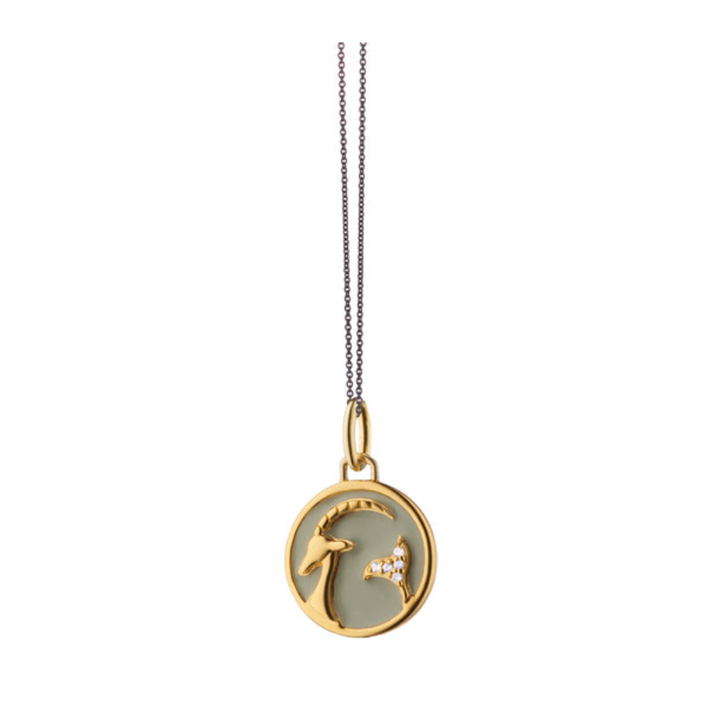 MONICA RICH KOSANN 18K YELLOW GOLD VERMEIL OVER STERLING SILVER ZODIAC CHARM NECKLACE