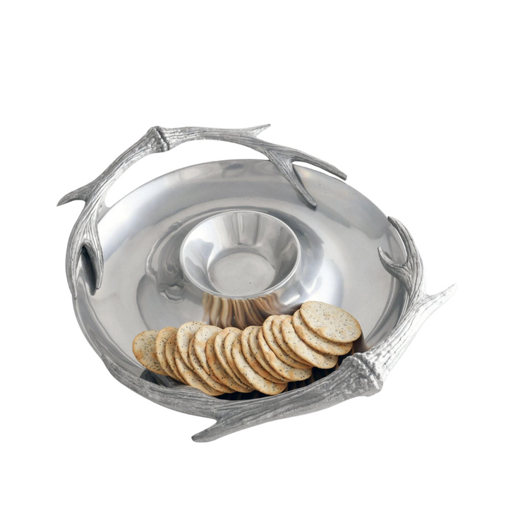 ARTHUR COURT ANTLER CHIP AND DIP SERVING DISH