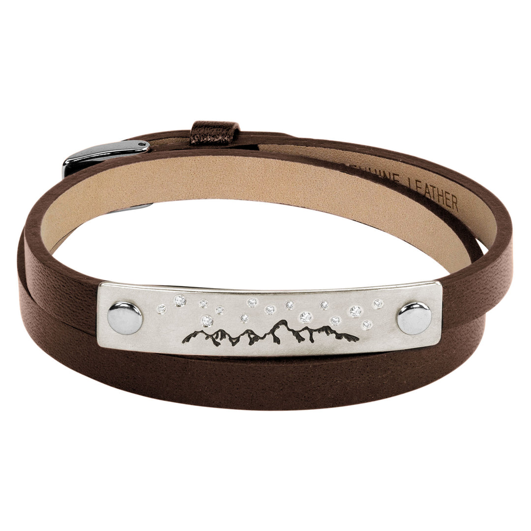 HEATHER B. MOORE BROWN LEATHER TETON BUCKLE BRACELET