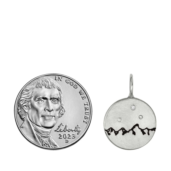 HEATHER B. MOORE Sterling Silver Teton Mountains Charm With Diamonds