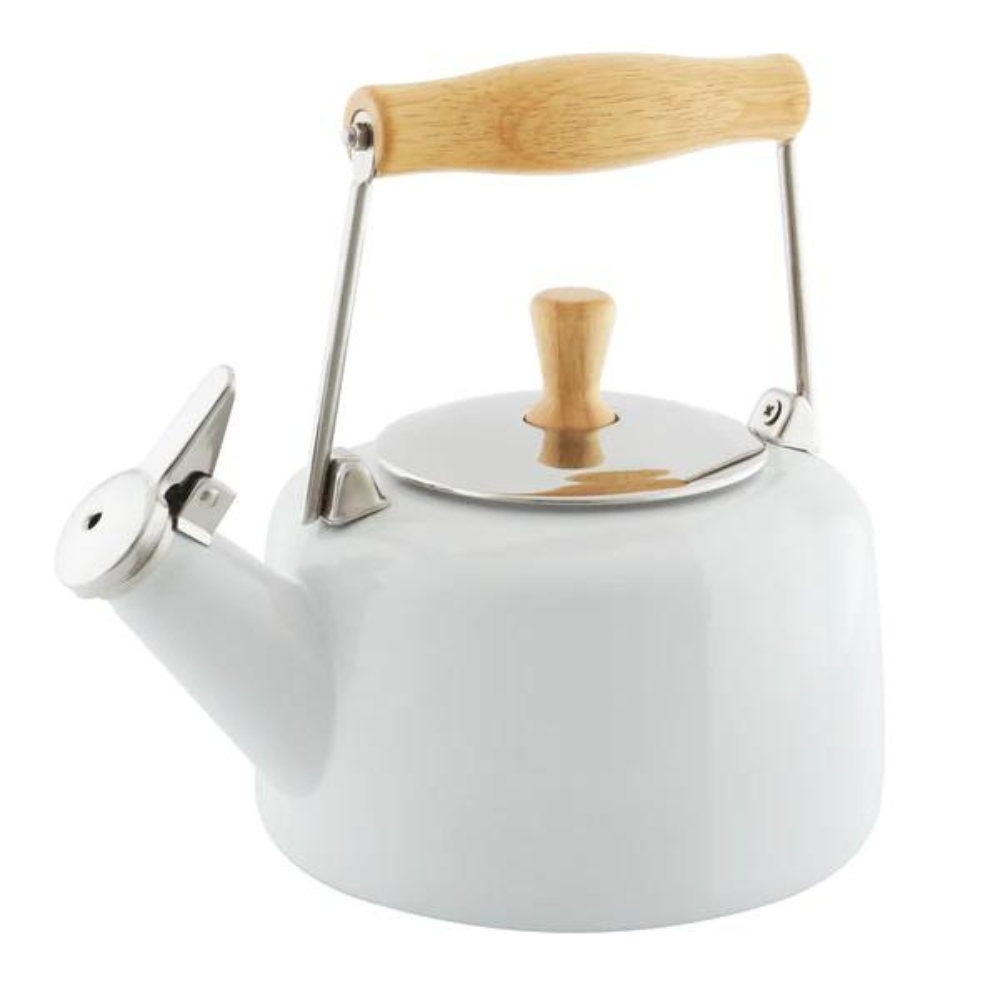 CHANTAL ENAMEL-ON-STEEL TEAKETTLE GLOSS WHITE 1.4QT