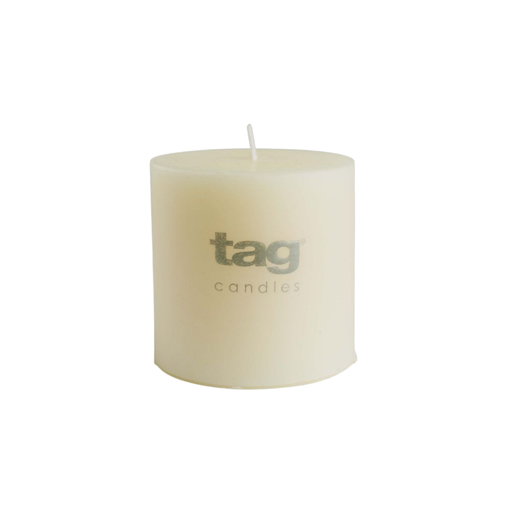 TAG IVORY CHAPEL PILLAR CANDLE 3X3