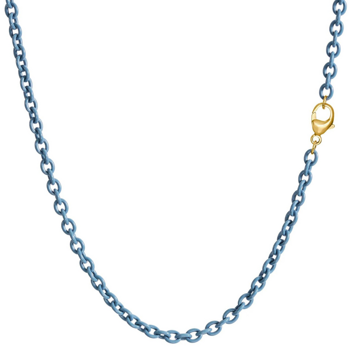 HEATHER B. MOORE 3.8MM STAINLESS STEEL AQUA BLUE CHAIN 16",18",20",24"