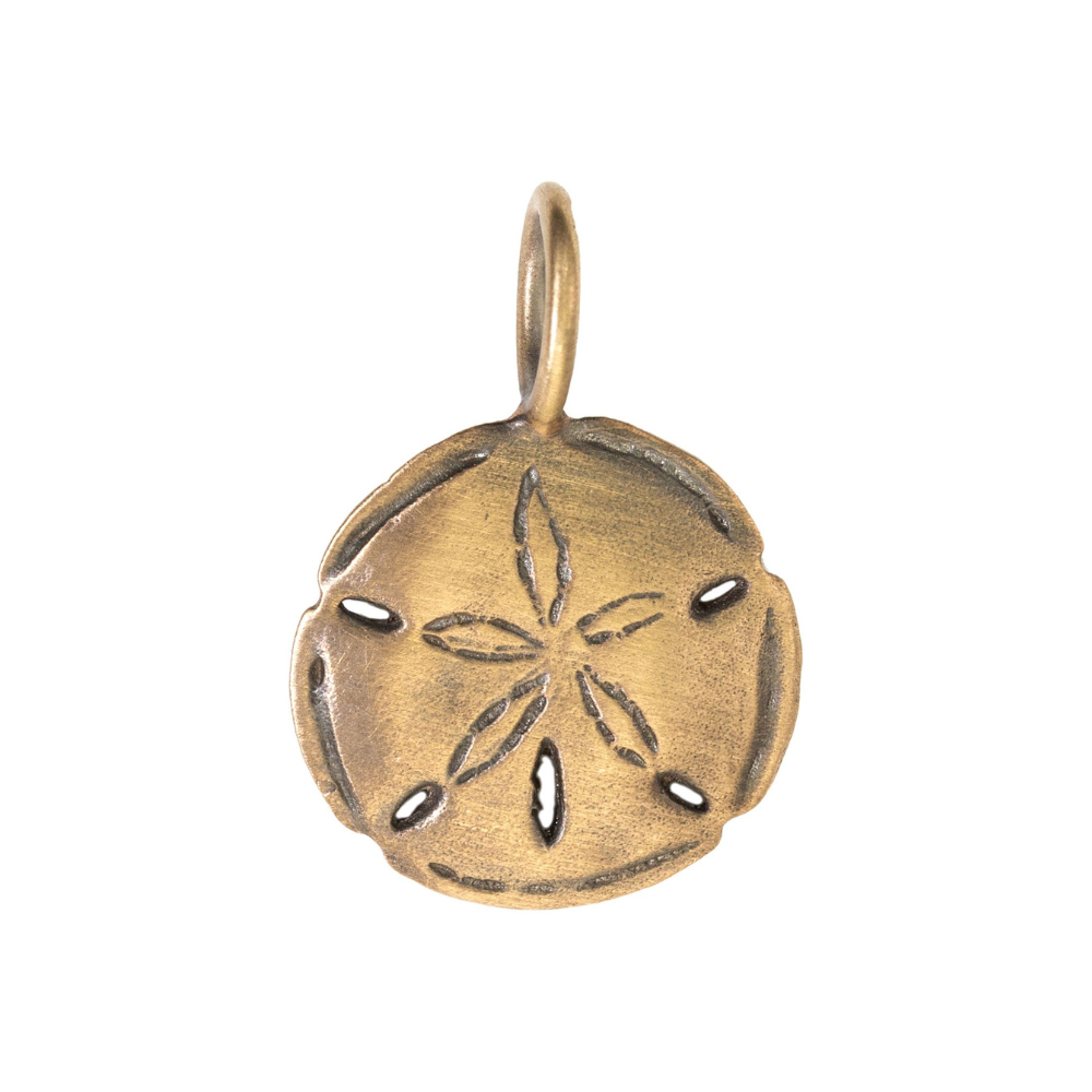 HEATHER B. MOORE GOLD PATINA SAND DOLLAR SCULPTURAL CHARM