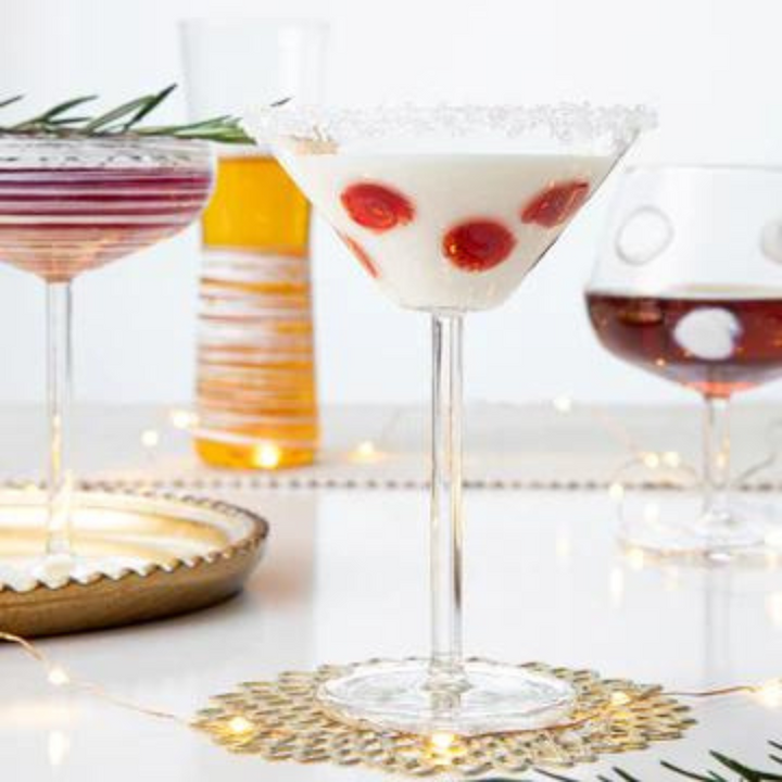 VIETRI DROP MARTINI GLASS - RED