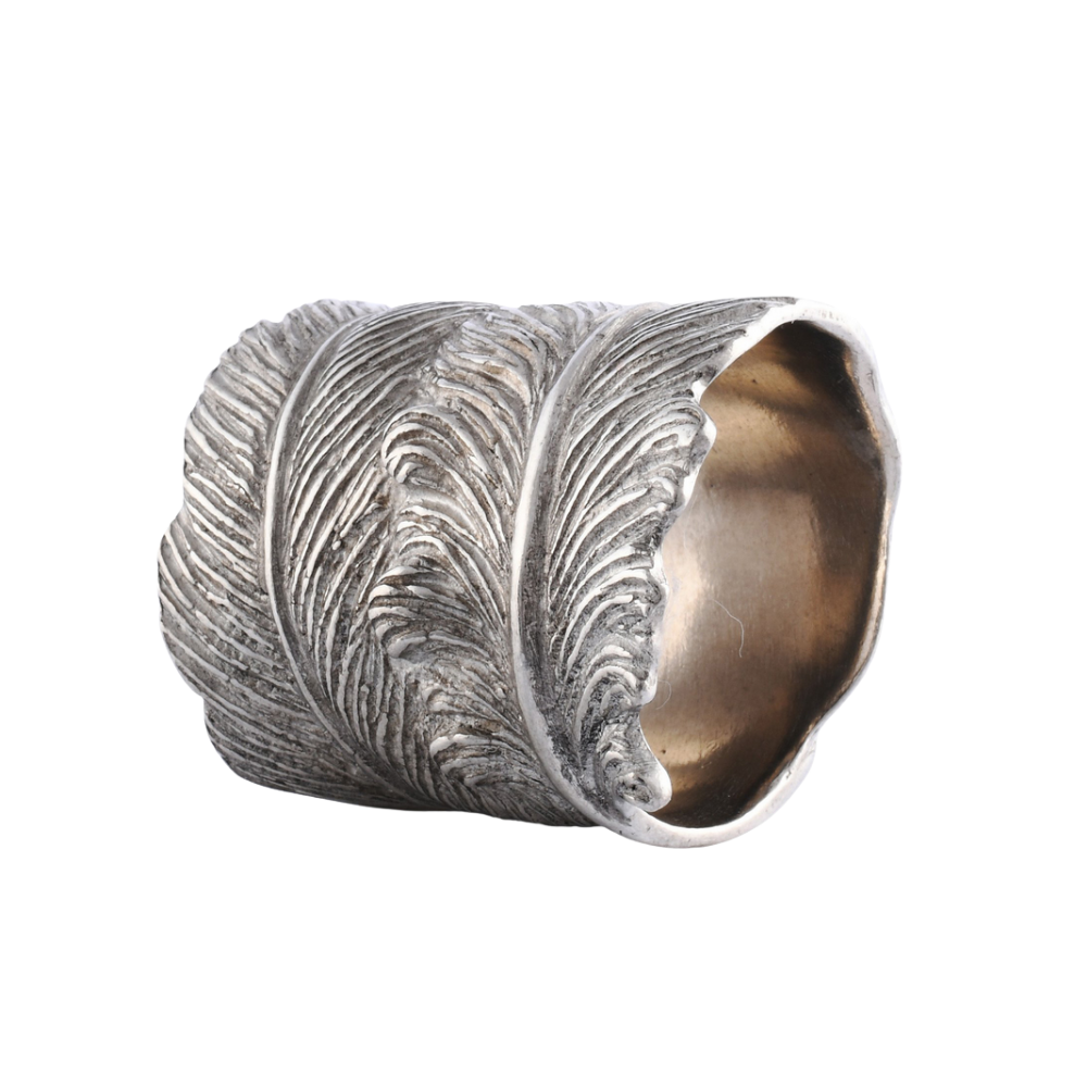 VAGABOND HOUSE Feather Napkin Ring In Pewter