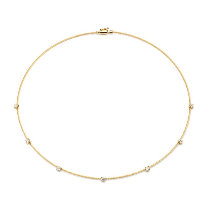 PAUL MORELLI Unity Wire 7 Diamonds Yellow Gold Necklace With Diamonds