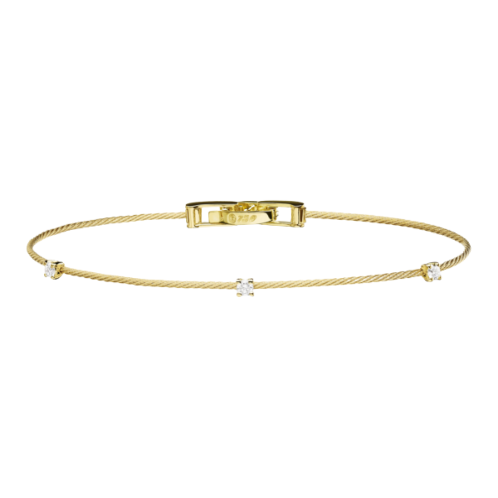 PAUL MORELLI 18K YELLOW GOLD SINGLE UNITY BRACELET WITH ROUND DIAMONDS