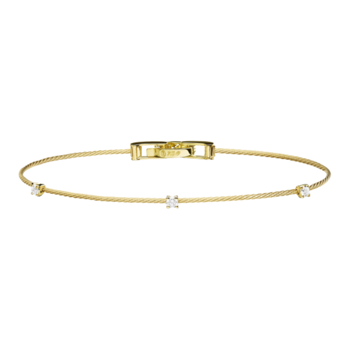 PAUL MORELLI 18K YELLOW GOLD SINGLE UNITY BRACELET WITH ROUND DIAMONDS