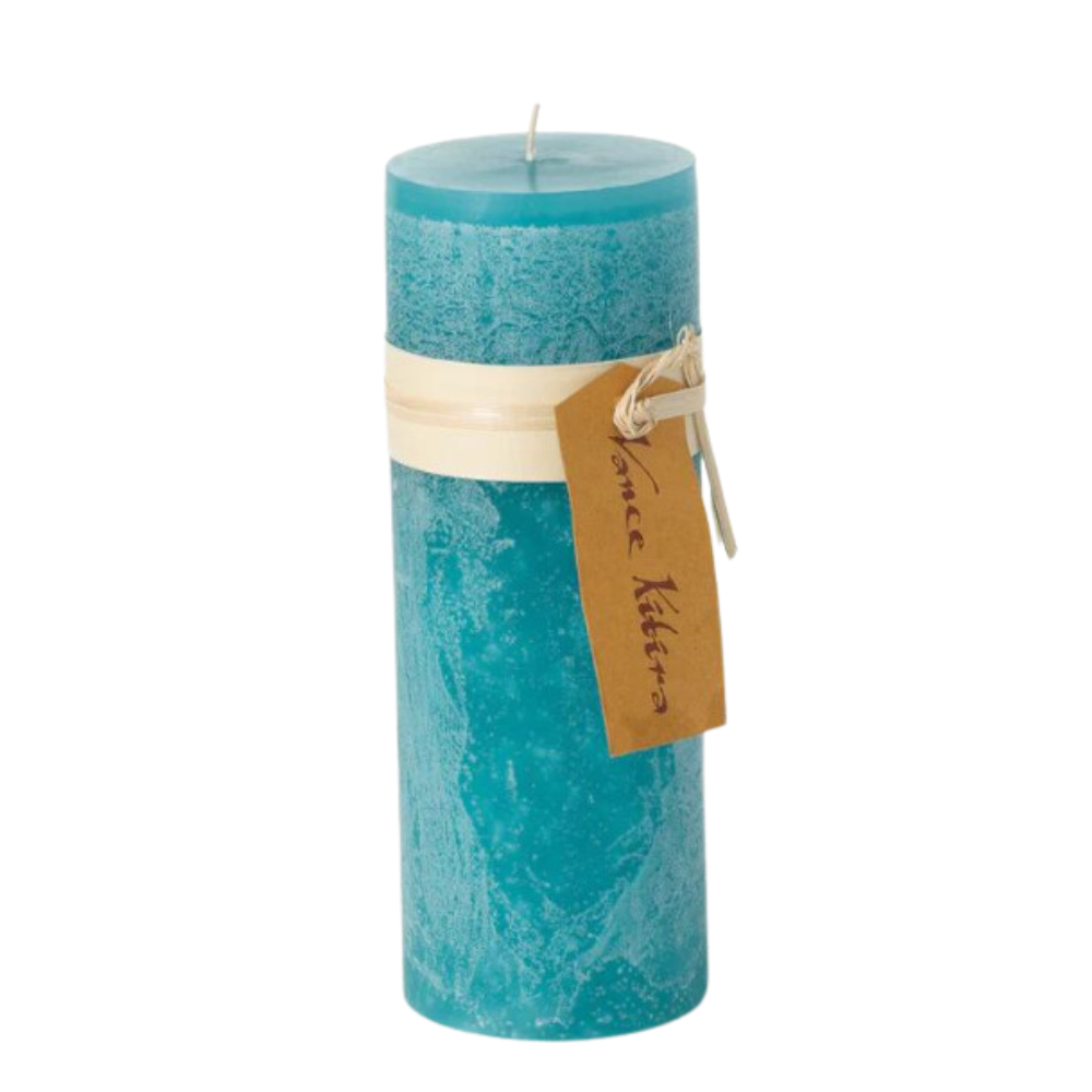 SULLIVANS Pillar Sea Glass Timber Candle
