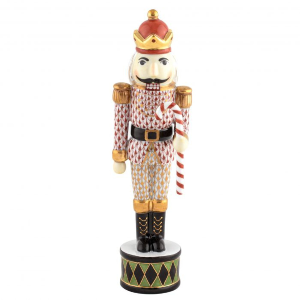 HEREND NUTCRACKER WITH CANDY CANE - MULTICOLOR
