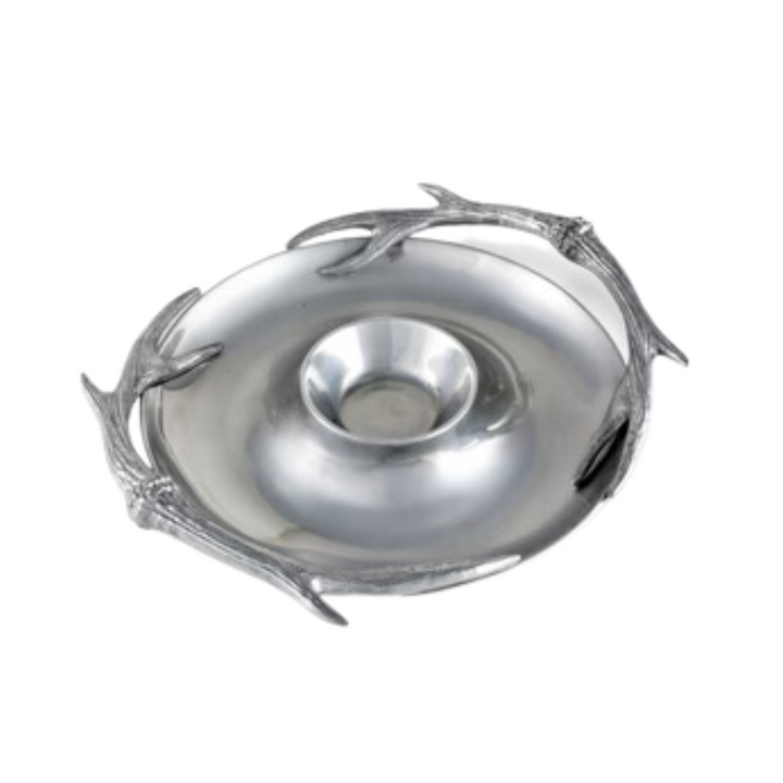 ARTHUR COURT ANTLER CHIP AND DIP SERVING DISH