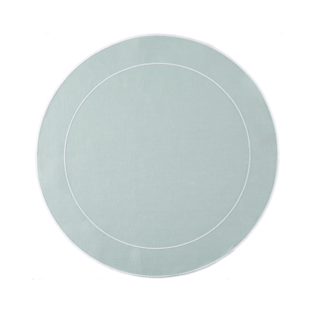 SKYROS LINHO ICE BLUE AND WHITE SIMPLY ROUND PLACEMAT