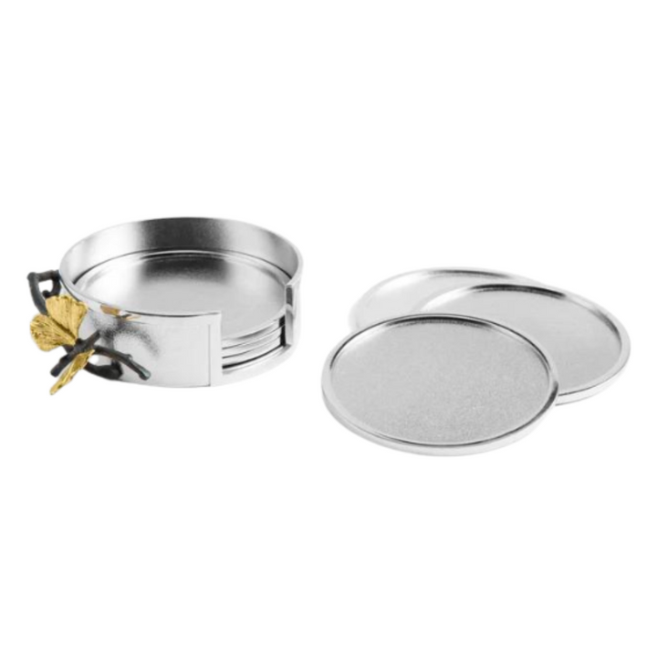 MICHAEL ARAM BUTTERFLY GINKGO COASTER SET/6