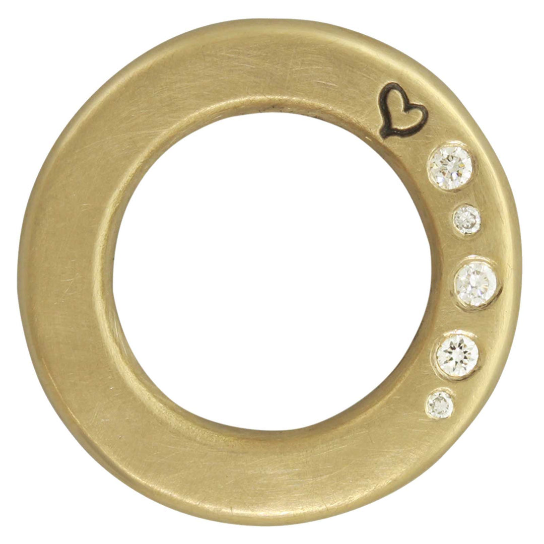 HEATHER B. MOORE HEART AND DIAMOND THICK OPEN CIRCLE
