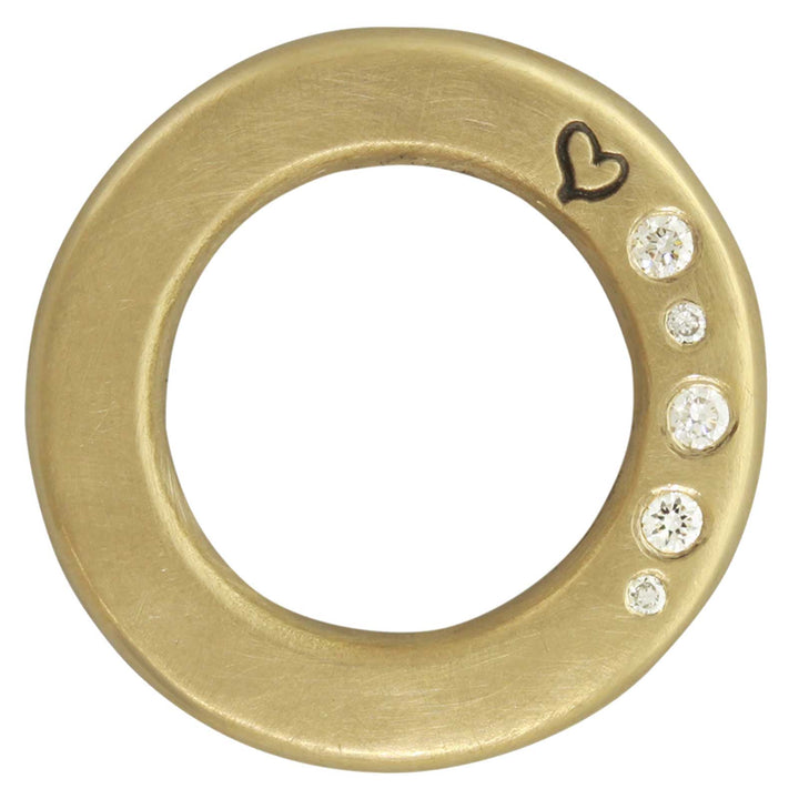 HEATHER B. MOORE HEART AND DIAMOND THICK OPEN CIRCLE