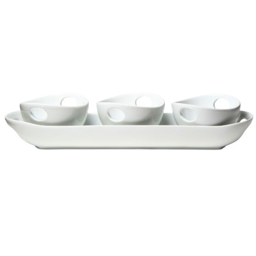 TAG WHITE TRIO HANDLE SERVING SET