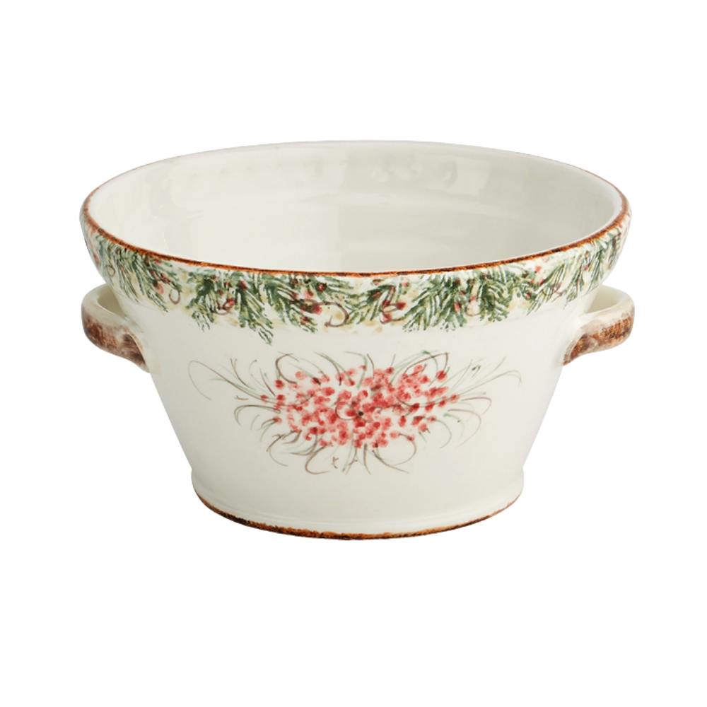 ARTE ITALICA NATALE HANDLED BOWL - SMALL