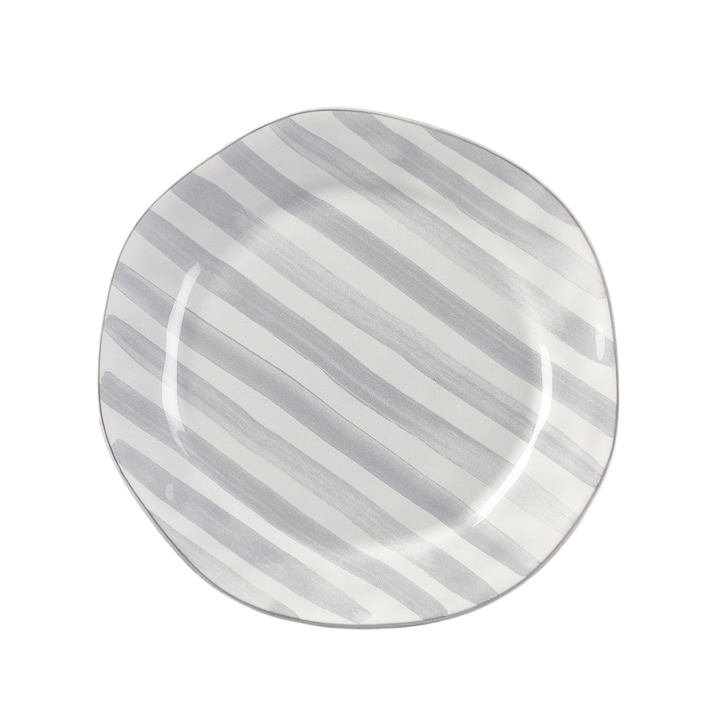 SKYROS Azores Greige Shimmer Striped Salad Plate