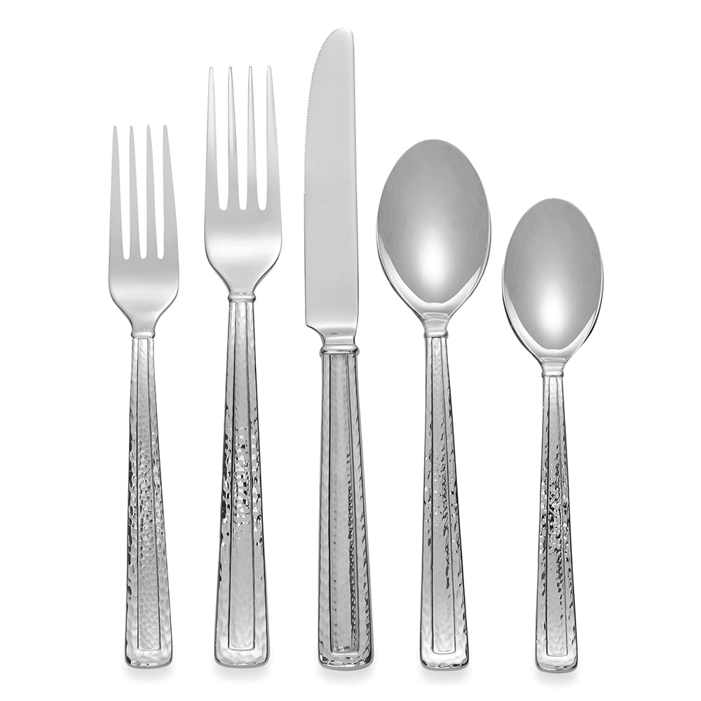 MICHAEL ARAM HAMMERTONE 5PC FLATWARE SET