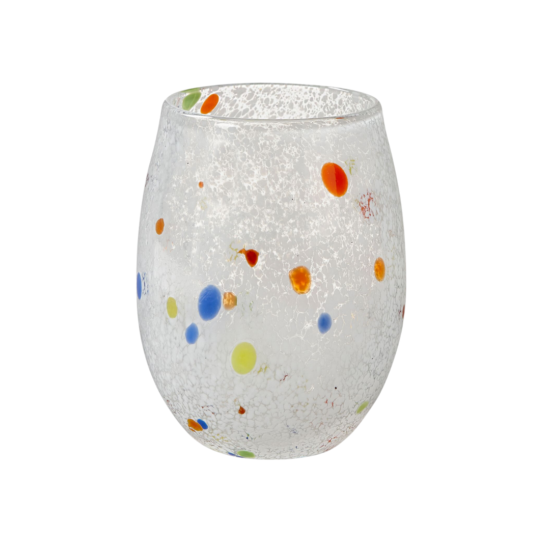 TAG CONFETTI STEMLESS WINE GLASS