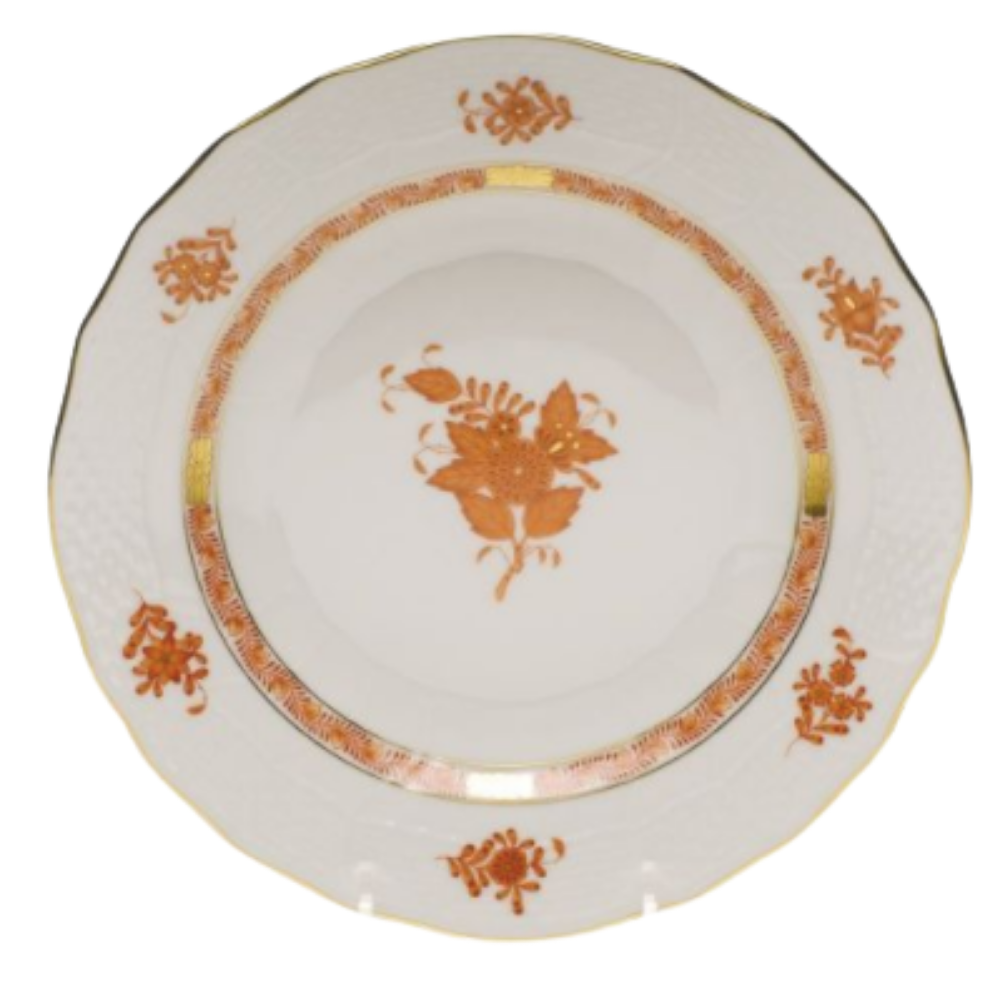 HEREND Chinese Bouquet Rust Dessert Plate