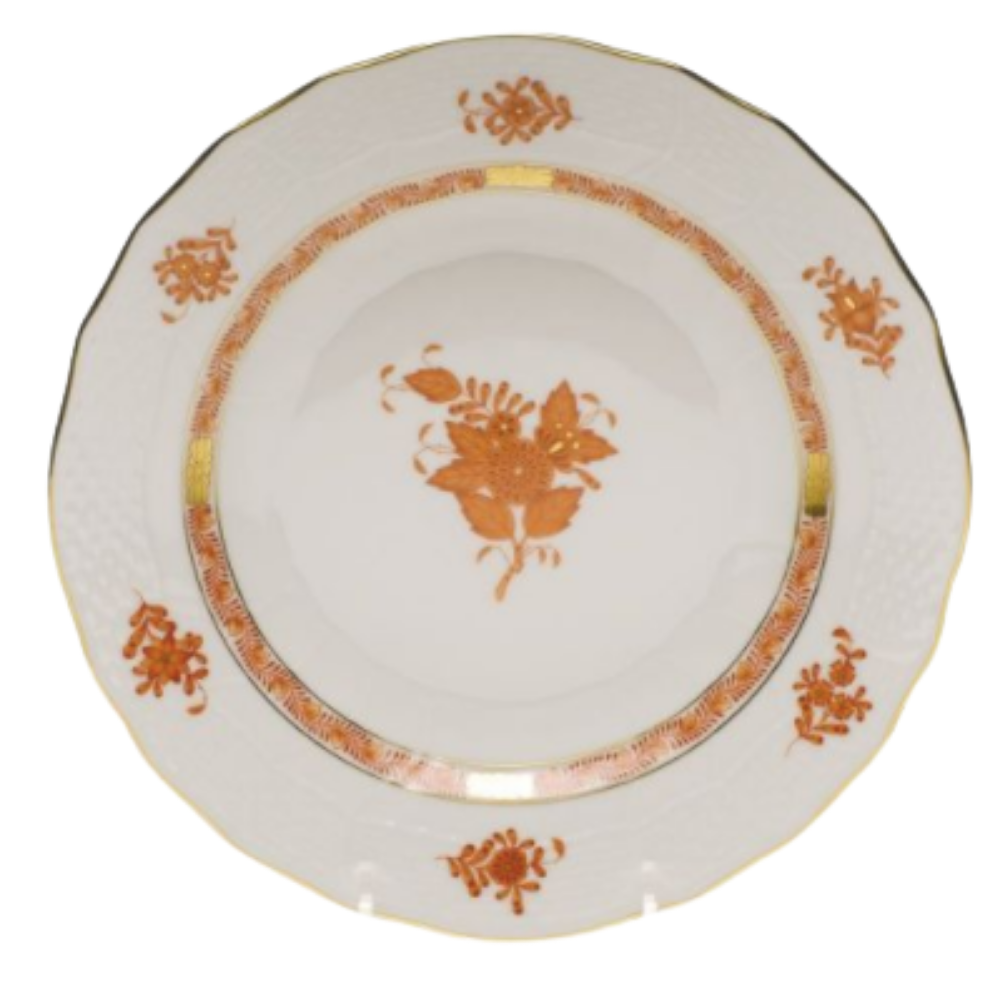 HEREND CHINESE BOUQUET RUST DESSERT PLATE