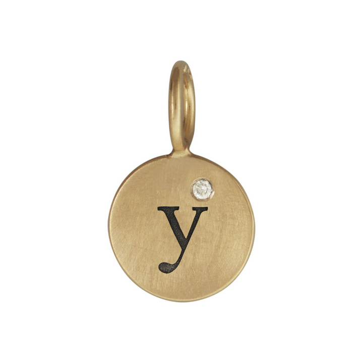 HEATHER B. MOORE 14K Yellow Gold Diamond Intials Charm