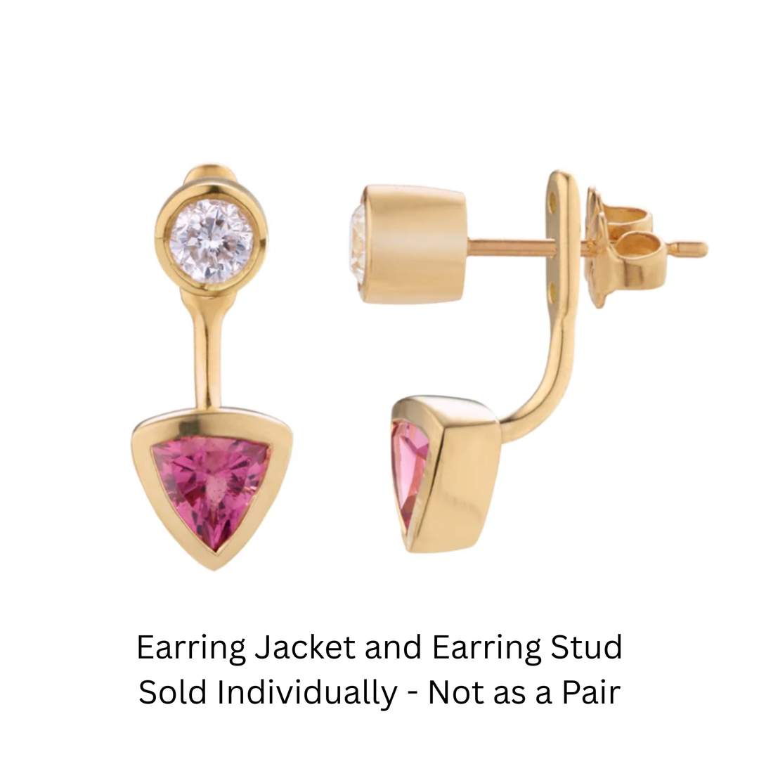 18K YG Aegis Pink Spinel Earring Jacket