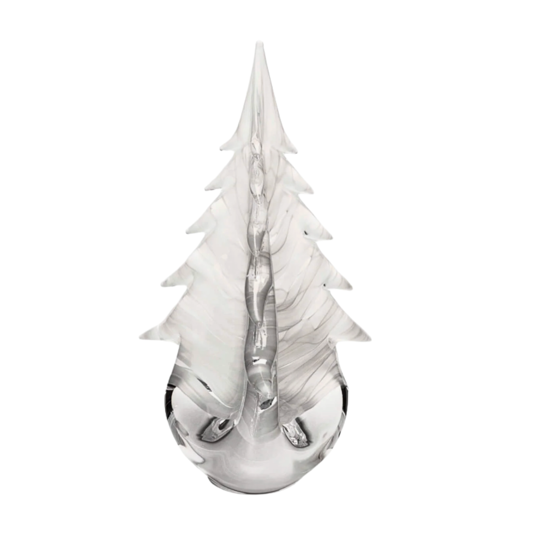SIMON PEARCE Evergreen 14" Snowdrift Glass Tree