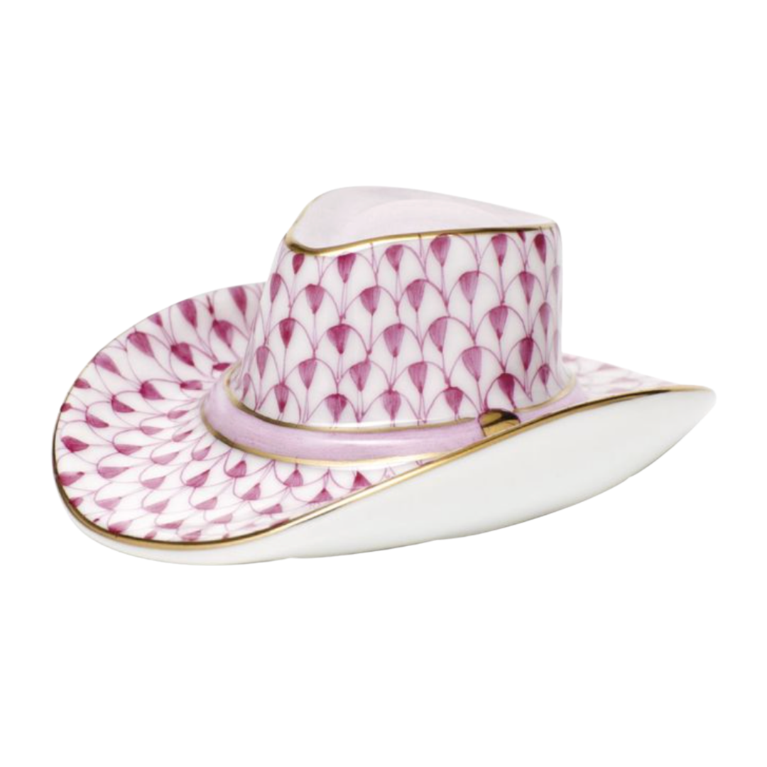 HEREND Cowboy Hat RASPBERRY