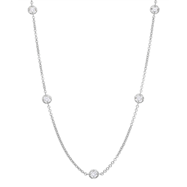 PAUL MORELLI 18K White Gold 9 Round Station Diamon Necklace