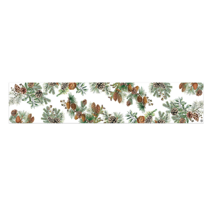 MICHEL DESIGN White Cotton Spruce Cotton Table Runner