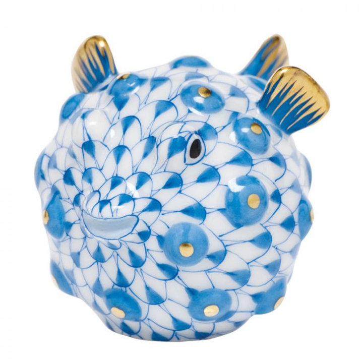 HEREND Puffer Fish RASPBERRY,RUST,KEYLIME,GREEN,BLUE