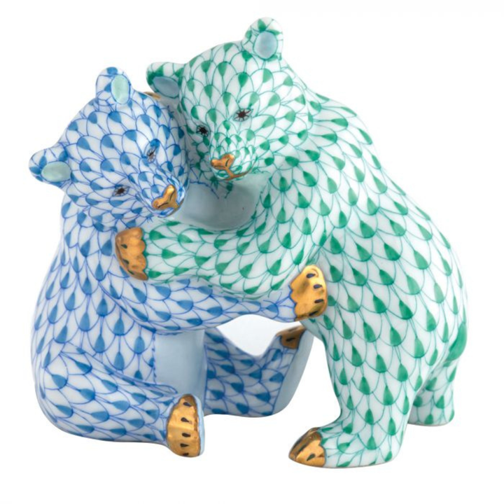 HEREND Bear Hug GREEN-BLUE