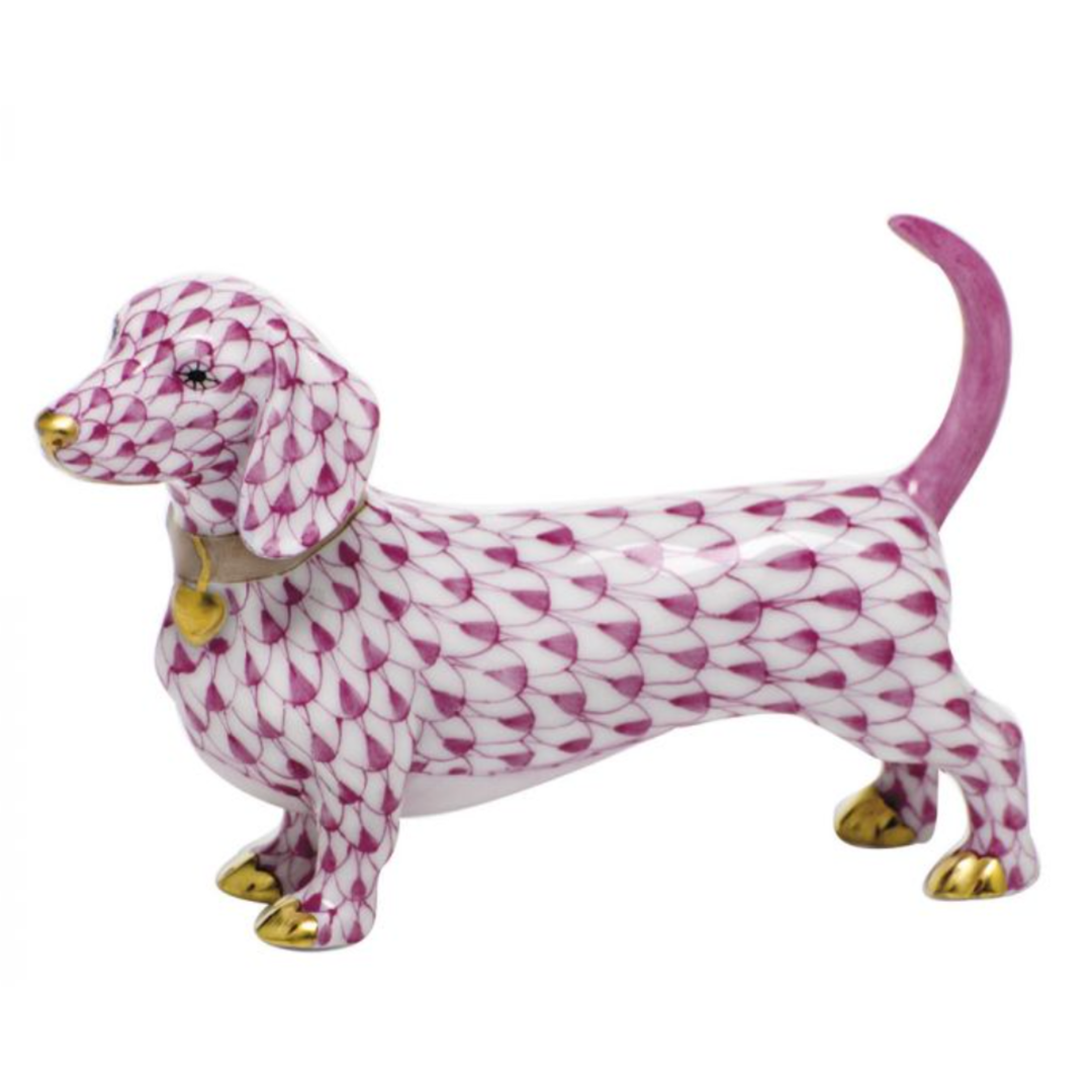 HEREND Dachshund RASPBERRY